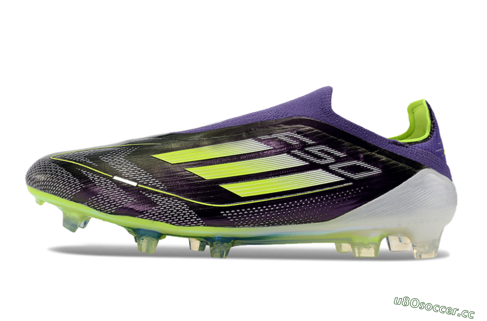 Unisex Adidas F50+ Adizero FG Firm Ground Low-Tops Football Boots - Purple/Yellow/Blue 0