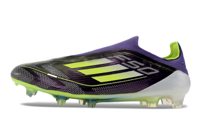 Unisex Adidas F50+ Adizero FG Firm Ground Low-Tops Football Boots - Purple/Yellow/Blue