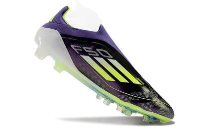 Unisex Adidas F50+ Adizero FG Firm Ground Low-Tops Football Boots - Purple/Yellow/Blue