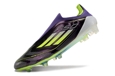 Unisex Adidas F50+ Adizero FG Firm Ground Low-Tops Football Boots - Purple/Yellow/Blue