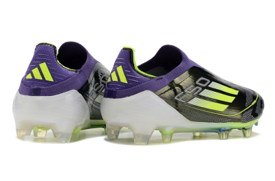 Unisex Adidas F50+ Adizero FG Firm Ground Low-Tops Football Boots - Purple/Yellow/Blue