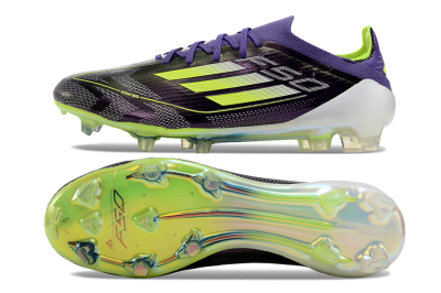 Men's Adidas F50 Adizero FG Firm Ground Low-Tops Football Boots - Purple/Yellow/White