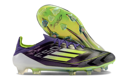 Men's Adidas F50 Adizero FG Firm Ground Low-Tops Football Boots - Purple/Yellow/White