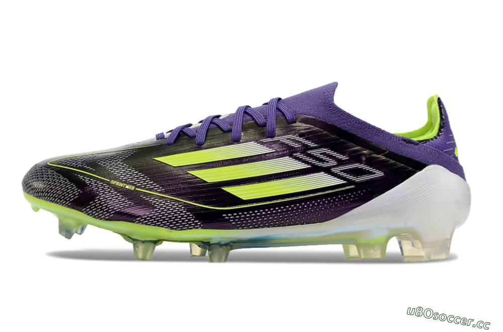 Men's Adidas F50 Adizero FG Firm Ground Low-Tops Football Boots - Purple/Yellow/White 2