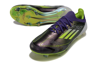 Men's Adidas F50 Adizero FG Firm Ground Low-Tops Football Boots - Purple/Yellow/White