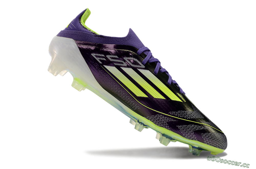 Men's Adidas F50 Adizero FG Firm Ground Low-Tops Football Boots - Purple/Yellow/White 5