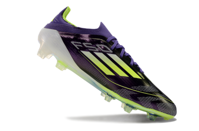 Men's Adidas F50 Adizero FG Firm Ground Low-Tops Football Boots - Purple/Yellow/White