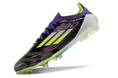 Men's Adidas F50 Adizero FG Firm Ground Low-Tops Football Boots - Purple/Yellow/White