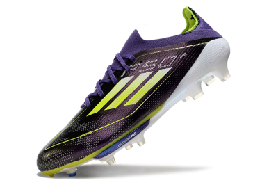 Men's Adidas F50 Lightstrike Pro FG Firm Ground Low-Tops Football Boots - Purple/Yellow/Blue
