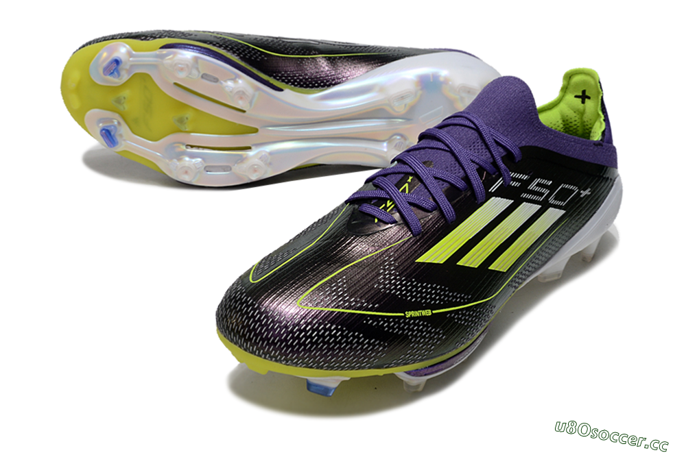 Men's Adidas F50 Lightstrike Pro FG Firm Ground Low-Tops Football Boots - Purple/Yellow/Blue 3
