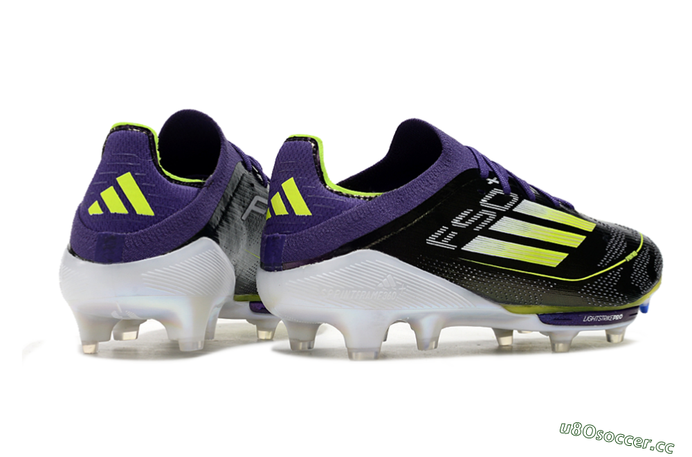 Men's Adidas F50 Lightstrike Pro FG Firm Ground Low-Tops Football Boots - Purple/Yellow/Blue 6
