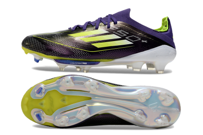 Men's Adidas F50 Lightstrike Pro FG Firm Ground Low-Tops Football Boots - Purple/Yellow/Blue