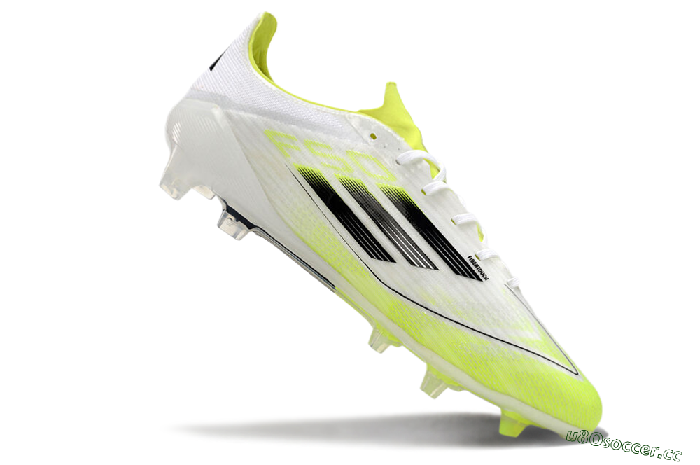Men's Adidas F50 Adizero FG Firm Ground Low-Tops Football Boots - White/Yellow/Black 4