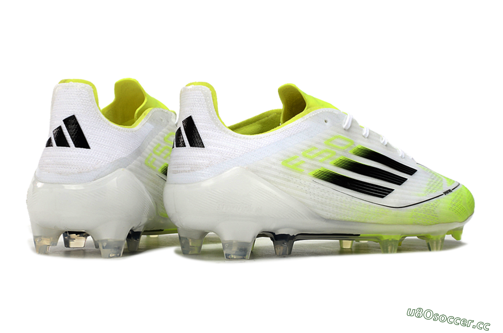 Men's Adidas F50 Adizero FG Firm Ground Low-Tops Football Boots - White/Yellow/Black 6