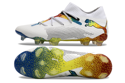 Men's Puma Future Ultimate FG Firm Ground Low-Tops Football Boots - White/Blue/Red