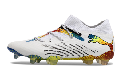 Men's Puma Future Ultimate FG Firm Ground Low-Tops Football Boots - White/Blue/Red