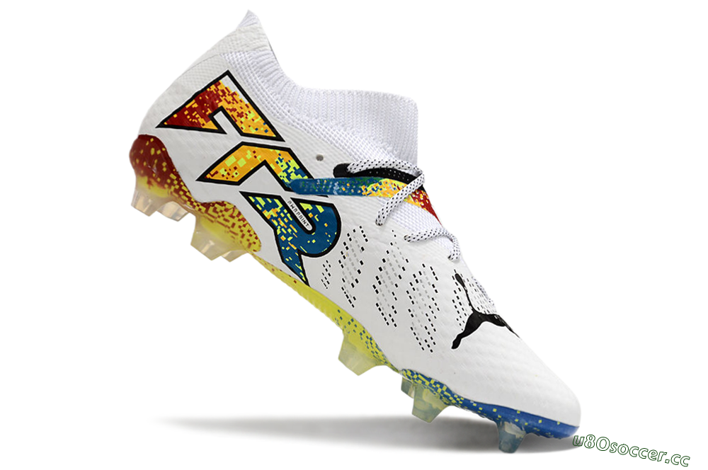 Men's Puma Future Ultimate FG Firm Ground Low-Tops Football Boots - White/Blue/Red 4