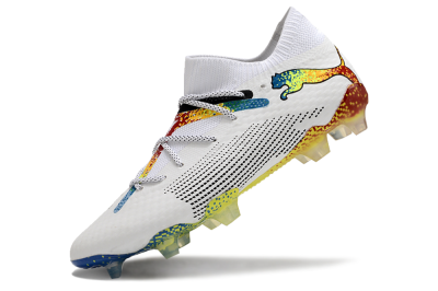 Men's Puma Future Ultimate FG Firm Ground Low-Tops Football Boots - White/Blue/Red