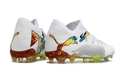 Men's Puma Future Ultimate FG Firm Ground Low-Tops Football Boots - White/Blue/Red