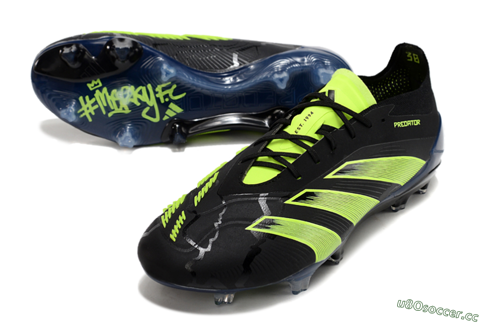 Unisex Adidas Predator Accuracy+ FG Firm Ground Low-Tops Football Boots - Black/Yellow 3