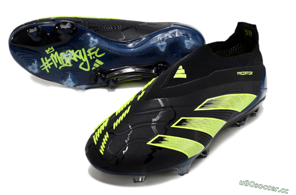 Men's Adidas Predator Accuracy+ FG Firm Ground Low-Tops Football Boots - Black/Yellow/Blue 3