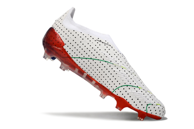 Men's Adidas Predator Accuracy+ Laceless 24 Euphoria FG Firm Ground Low-Tops Football Boots - White/Silver/Blue