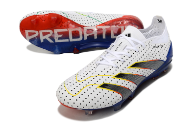 Men's Adidas Predator 24 Elite Euphoria FG Firm Ground Low-Tops Football Boots - White/Silver/Blue