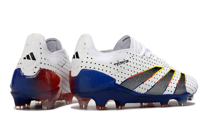Men's Adidas Predator 24 Elite Euphoria FG Firm Ground Low-Tops Football Boots - White/Silver/Blue