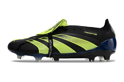 Unisex Adidas Predator Elite Foldover Tongue FG Firm Ground Low-Tops Football Boots - Black/Yellow/Blue