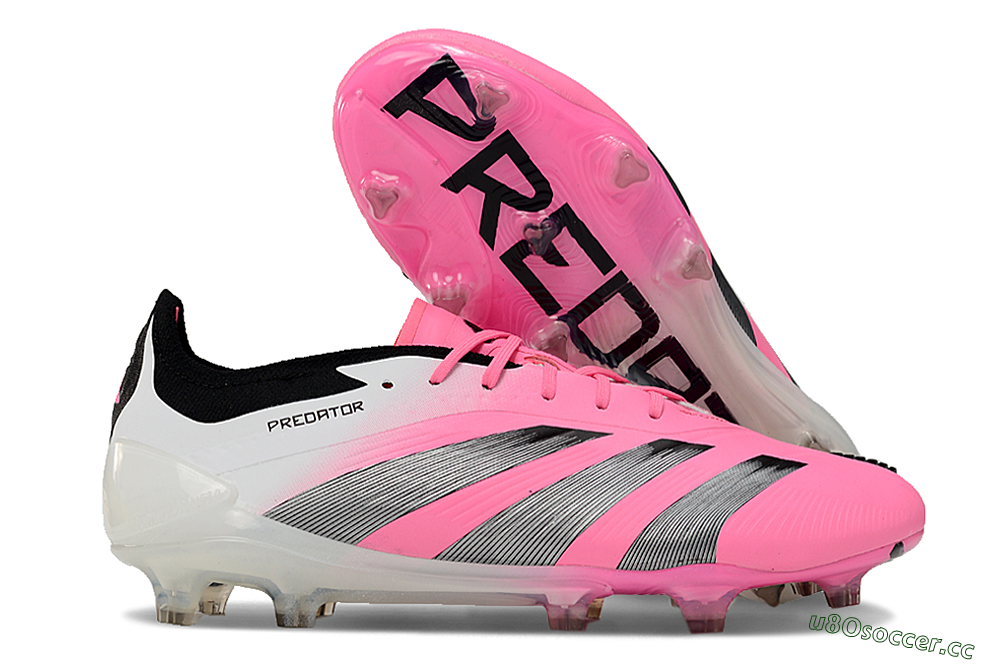 Men's Adidas Predator Accuracy.1 FG Firm Ground Low-Tops Football Boots - Pink/Black/White 2