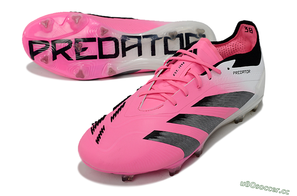 Men's Adidas Predator Accuracy.1 FG Firm Ground Low-Tops Football Boots - Pink/Black/White 3
