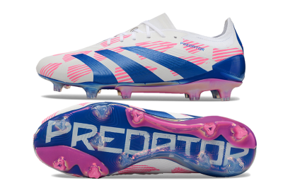Men's Adidas Predator Accuracy Elite FG Firm Ground Low-Tops Football Boots - White/Pink/Blue
