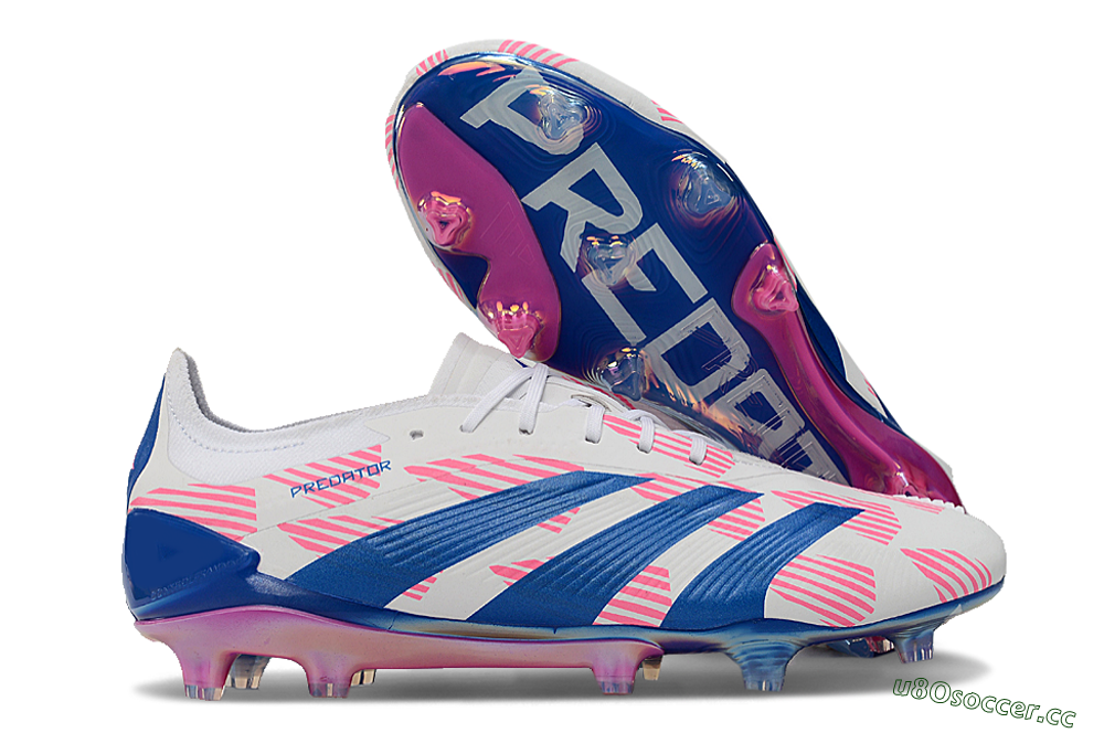 Men's Adidas Predator Accuracy Elite FG Firm Ground Low-Tops Football Boots - White/Pink/Blue 2