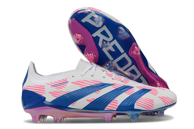 Men's Adidas Predator Accuracy Elite FG Firm Ground Low-Tops Football Boots - White/Pink/Blue