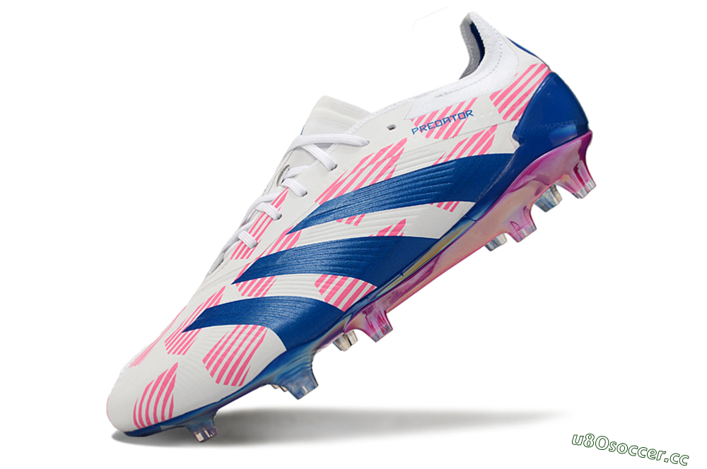 Men's Adidas Predator Accuracy Elite FG Firm Ground Low-Tops Football Boots - White/Pink/Blue 5
