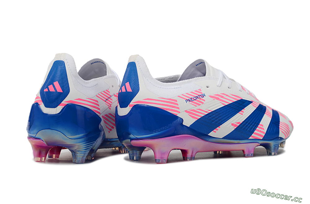 Men's Adidas Predator Accuracy Elite FG Firm Ground Low-Tops Football Boots - White/Pink/Blue 6