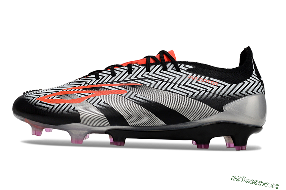 Men's Adidas Predator Accuracy Elite FG Firm Ground Low-Tops Football Boots - White/Black/Red/Silver 0