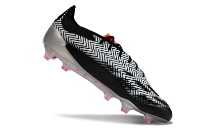 Men's Adidas Predator Accuracy Elite FG Firm Ground Low-Tops Football Boots - White/Black/Red/Silver
