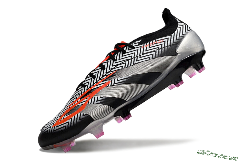 Men's Adidas Predator Accuracy Elite FG Firm Ground Low-Tops Football Boots - White/Black/Red/Silver 5