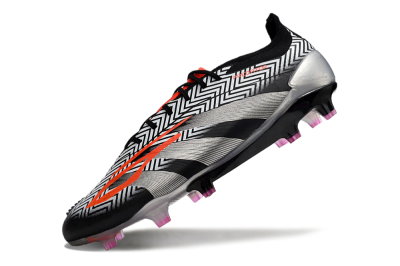Men's Adidas Predator Accuracy Elite FG Firm Ground Low-Tops Football Boots - White/Black/Red/Silver
