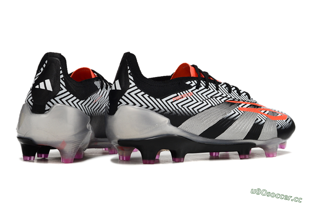 Men's Adidas Predator Accuracy Elite FG Firm Ground Low-Tops Football Boots - White/Black/Red/Silver 6