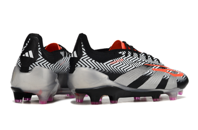 Men's Adidas Predator Accuracy Elite FG Firm Ground Low-Tops Football Boots - White/Black/Red/Silver