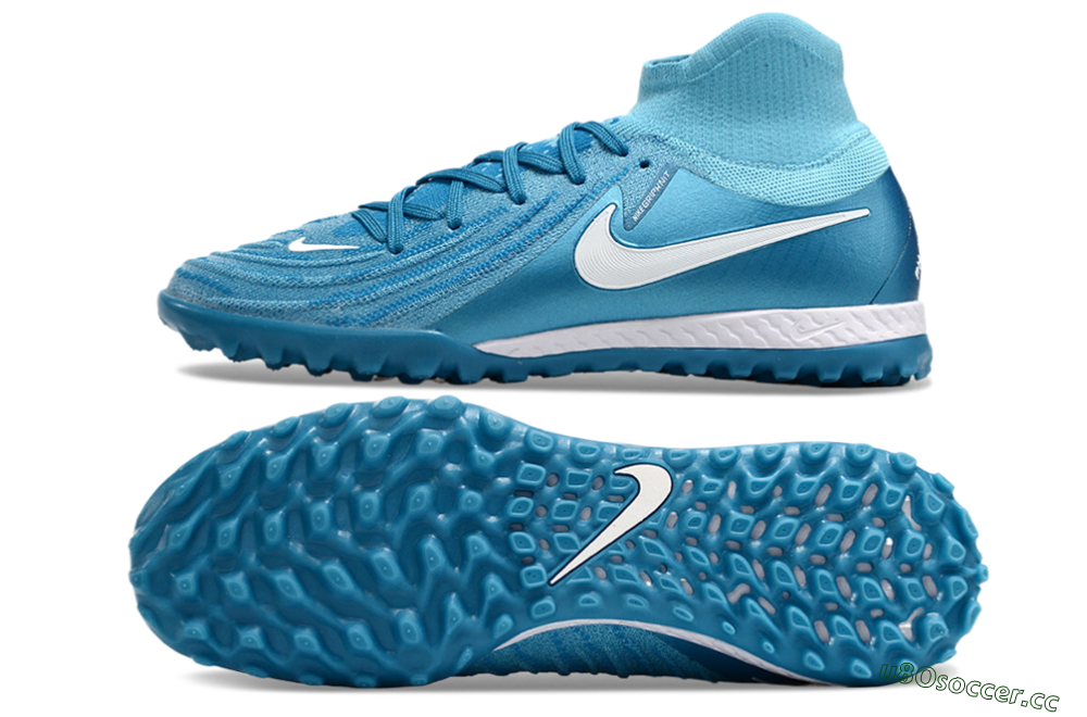 Unisex Nike Phantom Luna Elite TF Artificial Turf High-Tops Football Shoes - Jade/White/Blue 1