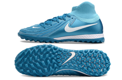 Unisex Nike Phantom Luna Elite TF Artificial Turf High-Tops Football Shoes - Jade/White/Blue