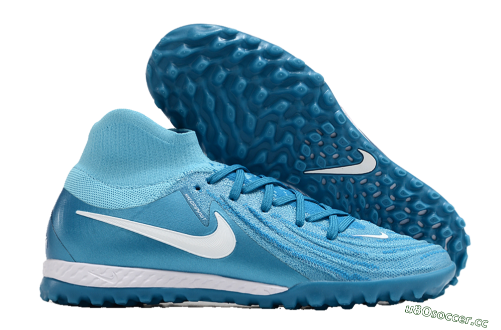 Unisex Nike Phantom Luna Elite TF Artificial Turf High-Tops Football Shoes - Jade/White/Blue 2