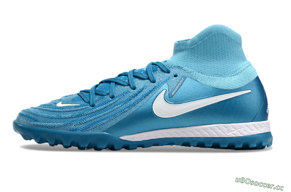 Unisex Nike Phantom Luna Elite TF Artificial Turf High-Tops Football Shoes - Jade/White/Blue 0