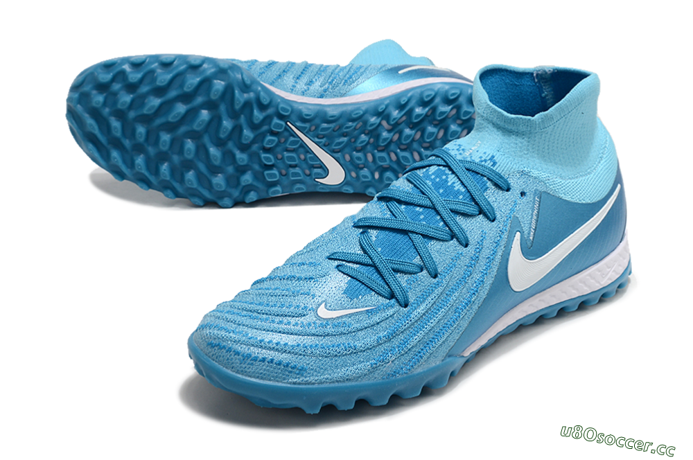 Unisex Nike Phantom Luna Elite TF Artificial Turf High-Tops Football Shoes - Jade/White/Blue 3
