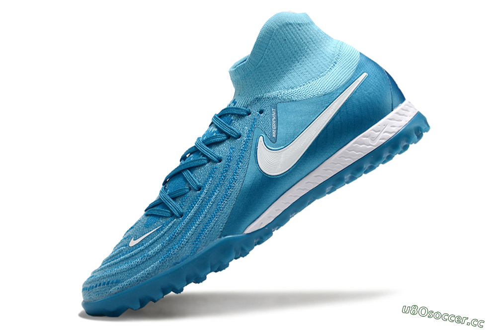 Unisex Nike Phantom Luna Elite TF Artificial Turf High-Tops Football Shoes - Jade/White/Blue 5