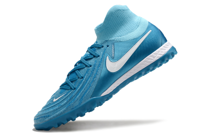 Unisex Nike Phantom Luna Elite TF Artificial Turf High-Tops Football Shoes - Jade/White/Blue