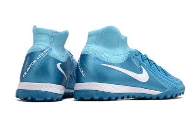 Unisex Nike Phantom Luna Elite TF Artificial Turf High-Tops Football Shoes - Jade/White/Blue